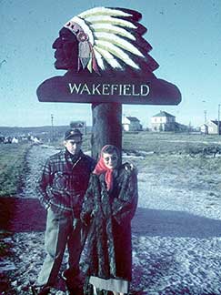 Mom and Dad by the Wakefield sign